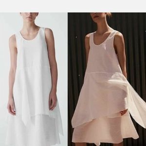 COS sleeveless cotton plisse dress US Size 8 white Worn once MSRP $125